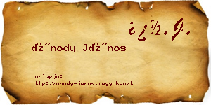 Ónody János névjegykártya
