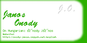 janos onody business card